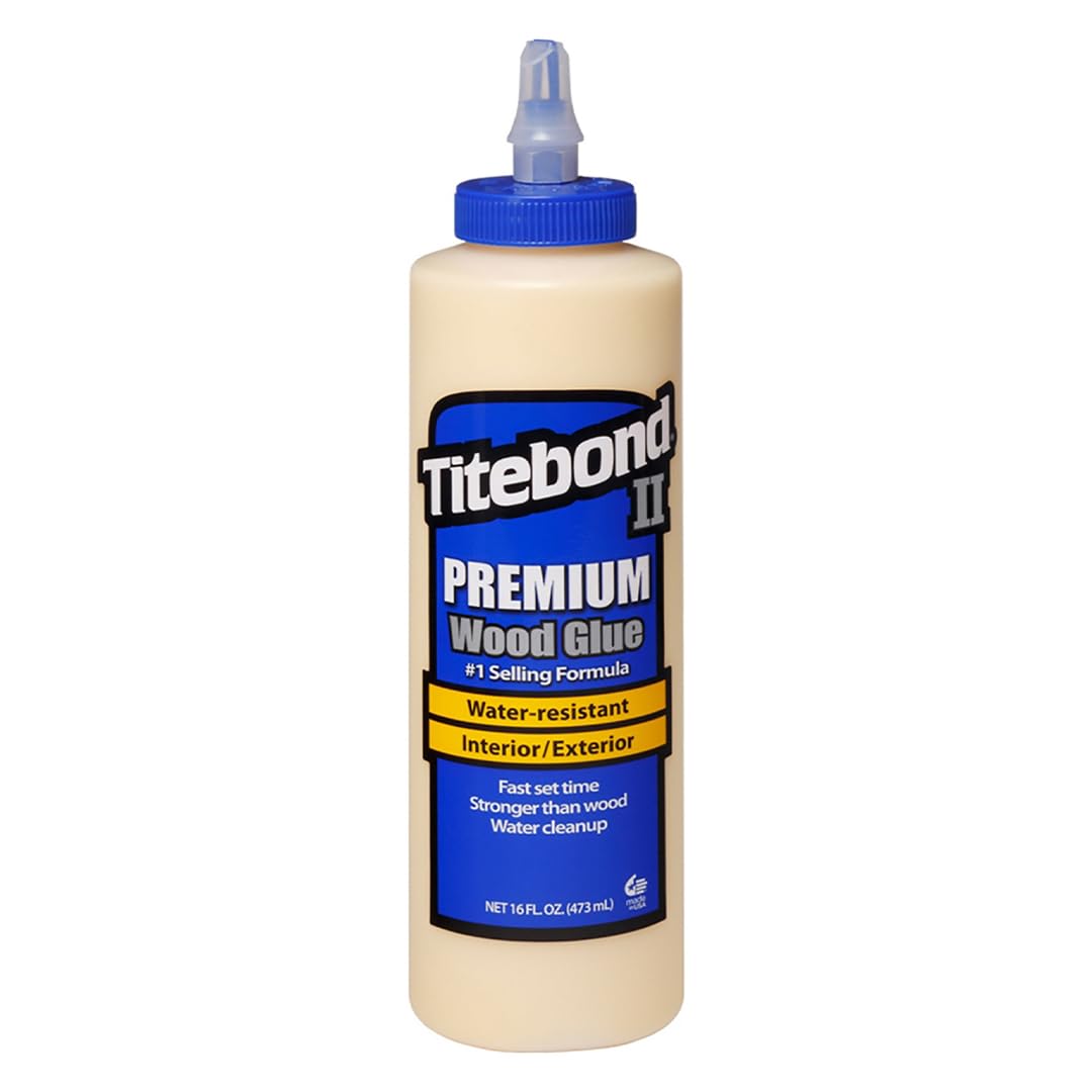 Titebond II Premium Wood Glue 5004, Ideal for Woodworking, Furniture Repair/Assembly, Construction, Home Repair or Modeling, 16 oz