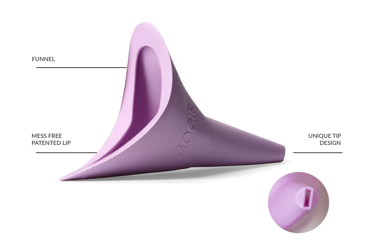 GoGirl Female Urination Device (FUD) - #1 FUD Made in The USA. Pee Standing Up! Portable Female Urinal for Women, Soft, Flexible, Reusable, Pee Funnel Medical-Grade Silicone (Pink)