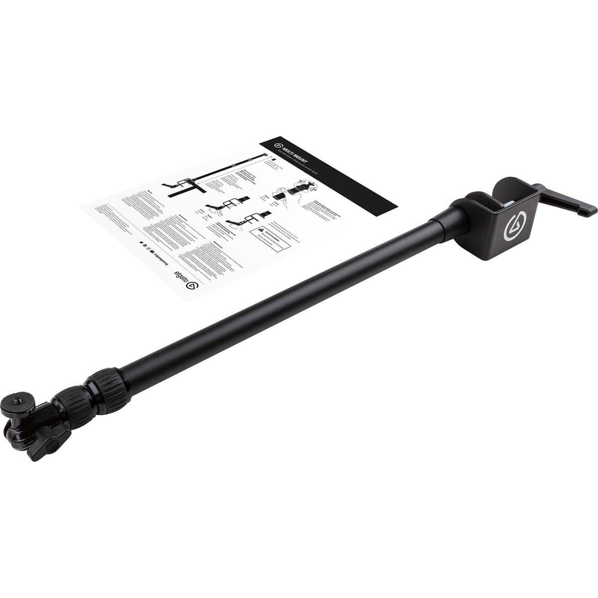 Elgato Master Mount L - Premium Desk Clamp with Pole extendable up to 125cm/49in and 1/4 inch Thread to Mount Lights,Cameras, and Microphones,perfect for Streaming, Videoconferencing and Studios,Black
