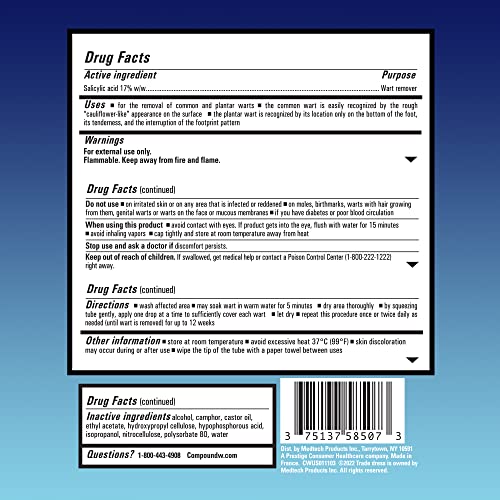 Compound W Maximum Strength Fast Acting Gel Wart Remover, 0.25 oz