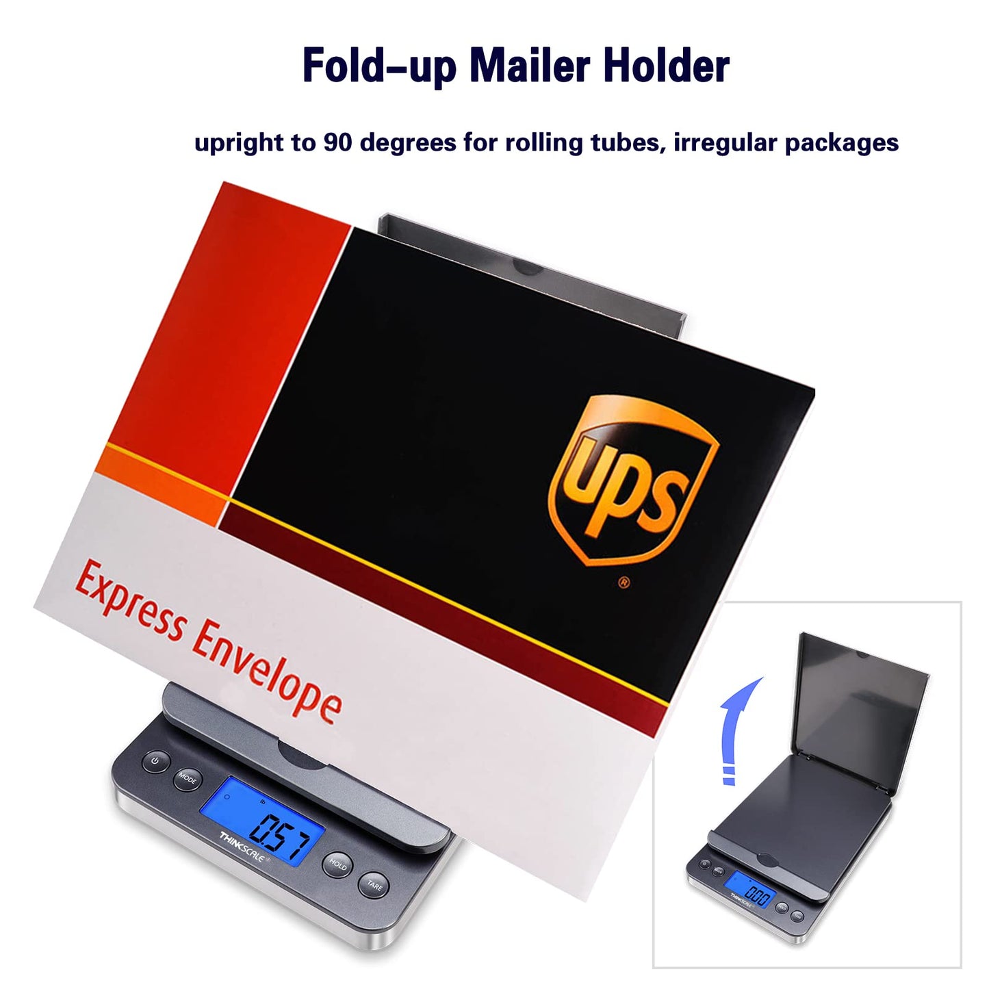 THINKSCALE Shipping Scale, 86lb/0.1oz Postal Scale with Hold and Tare, Scale for Packages, LCD Display, Postage Scale, Mail Scale, Shipping Scale for Small Business, Batteries & AC Adapter
