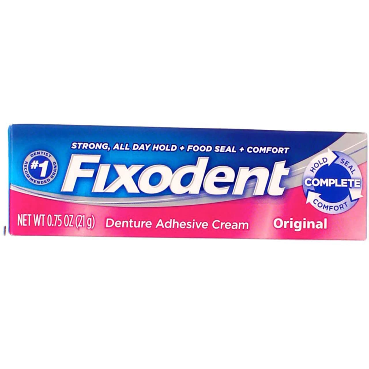 Fixodent Denture Adhesive Cream Original, Multi, 0.75 Oz, Pack of 4
