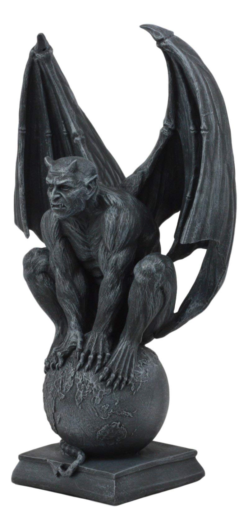 Ebros Devil's Carnal Grip On The World Lucifer Satan Crouching On The Globe Statue 11.75" Tall Occultic Church of Satan Apocalyptic Sculpture