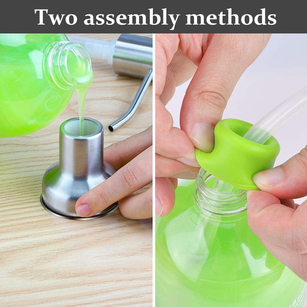 Sink Soap Dispenser for Kitchen Sink Extension Tube Kit, Stainless Steel, 39 Inches Tube Connects Directly to Soap Bottle, No More Refills, Dish Soap and Hand Soap Lotion, Countertop (Brushed Nickel)