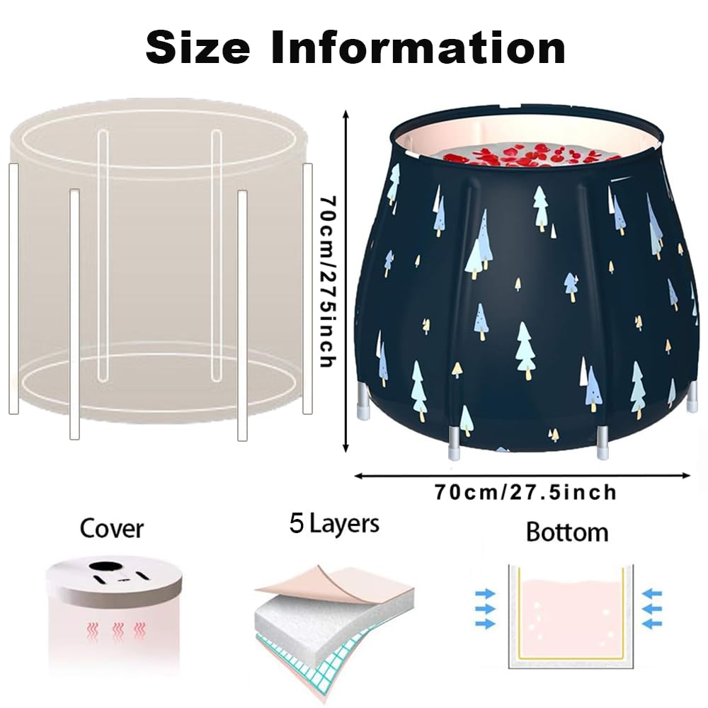 Mcgrady1xm Portable Foldable Bathtub for Adults, Ice Cold Bath Tub, Soaking Tub for Shower Stall, Separate Family Bathroom SPA Hot Bath Tub, Efficient Maintenance of Temperature