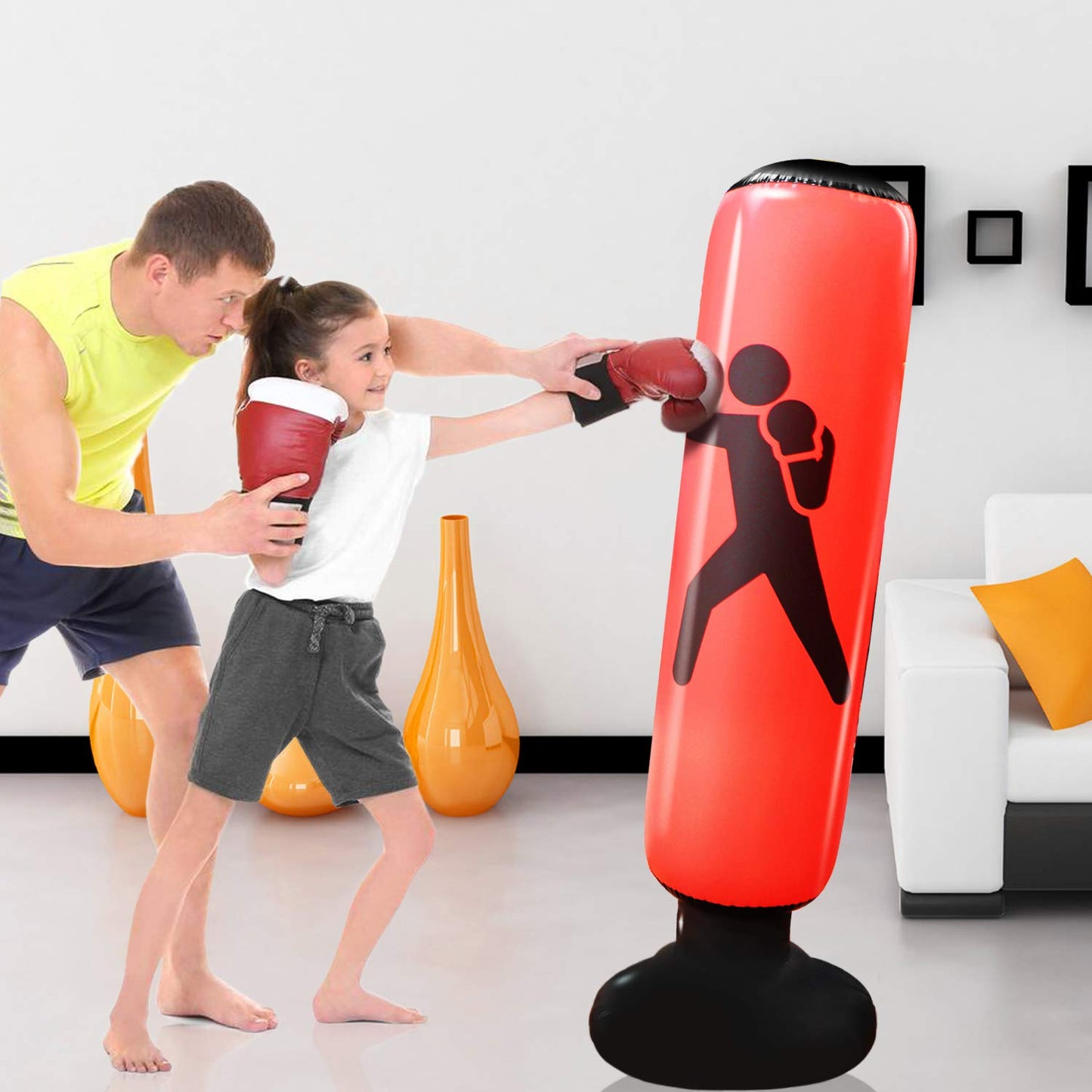 Novelty Place Inflatable Punching Bag for Kids - Free Standing Boxing Bag immediate Bounce Back for Practicing Karate, Taekwondo, Boxing, MMA- Bop Bag Toys for Fitness & Stress Relief