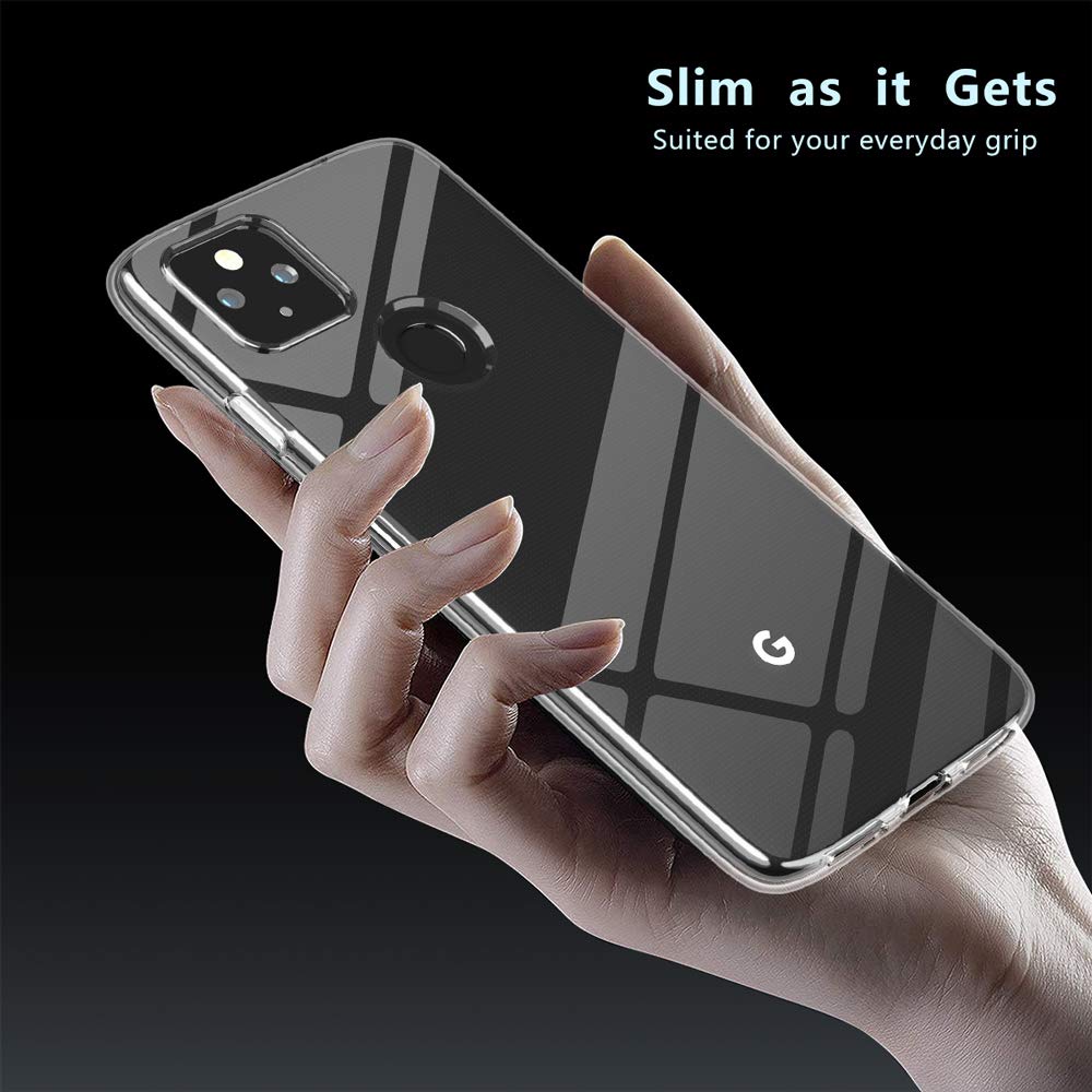 SNOSHO for Google Pixel 4a 5G Slim Case,Thin Flexible TPU Rubber Soft Skin Silicone Shockproof Anti-Scratch Carbon Fiber Protective Cases Cover for Pixel 4a 5G,Brushed Black