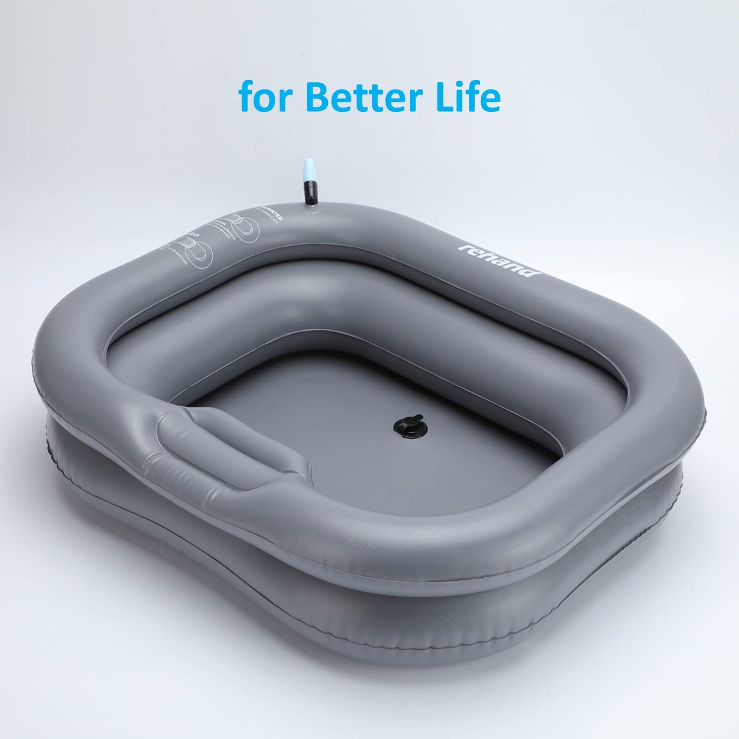 Rehand Inflatable Wash Basin, Portable Shampoo Bowl for The Elderly, Disabled, Bedridden and Handicapped, Portable Hair Washing Sink for Pregnant Woman, Bedside and in Bed Hair Washing Tray