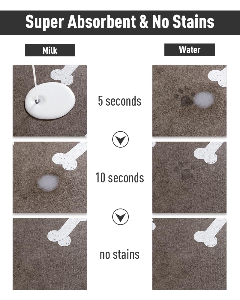 Pet Feeding Mat-Absorbent Dog Mat for Food and Water Bowl-No Stains Easy Clean Dog Food Mat-Quick Dry Dog Water Dispenser Mat-Puppy Supplies Dog Stuff-Dog Accessories Dog Water Bowl Mat