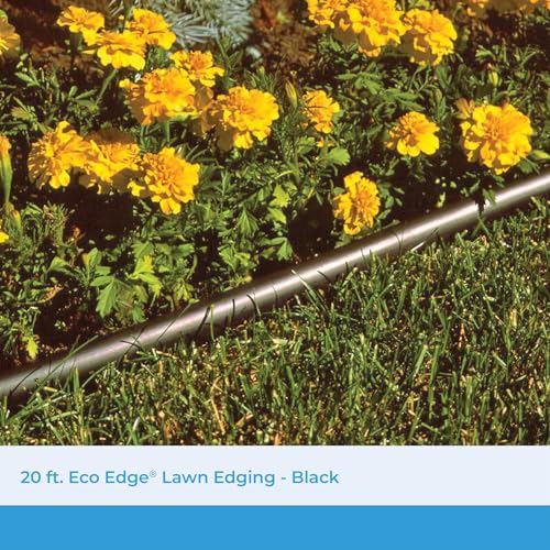 Suncast 20 ft. Plastic Landscape Edging Roll for Garden, Flower Beds, and Lawn, Black, 5-inch