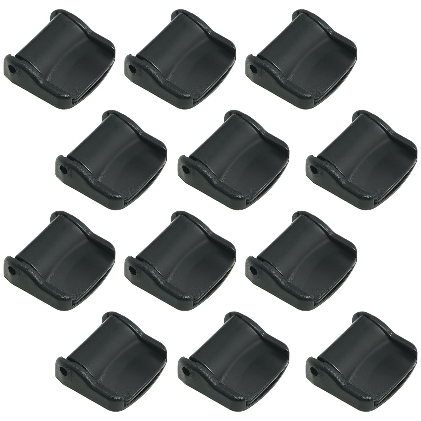 FMHXG 12PCS Snap Buckle Weave Straps with D Ring Buckle 2.5CM Adjustable Plastic Lock Lever Fastener for Collar Suspenders Belt Braces Outdoor Survival Tactical Paratrooper Accessories