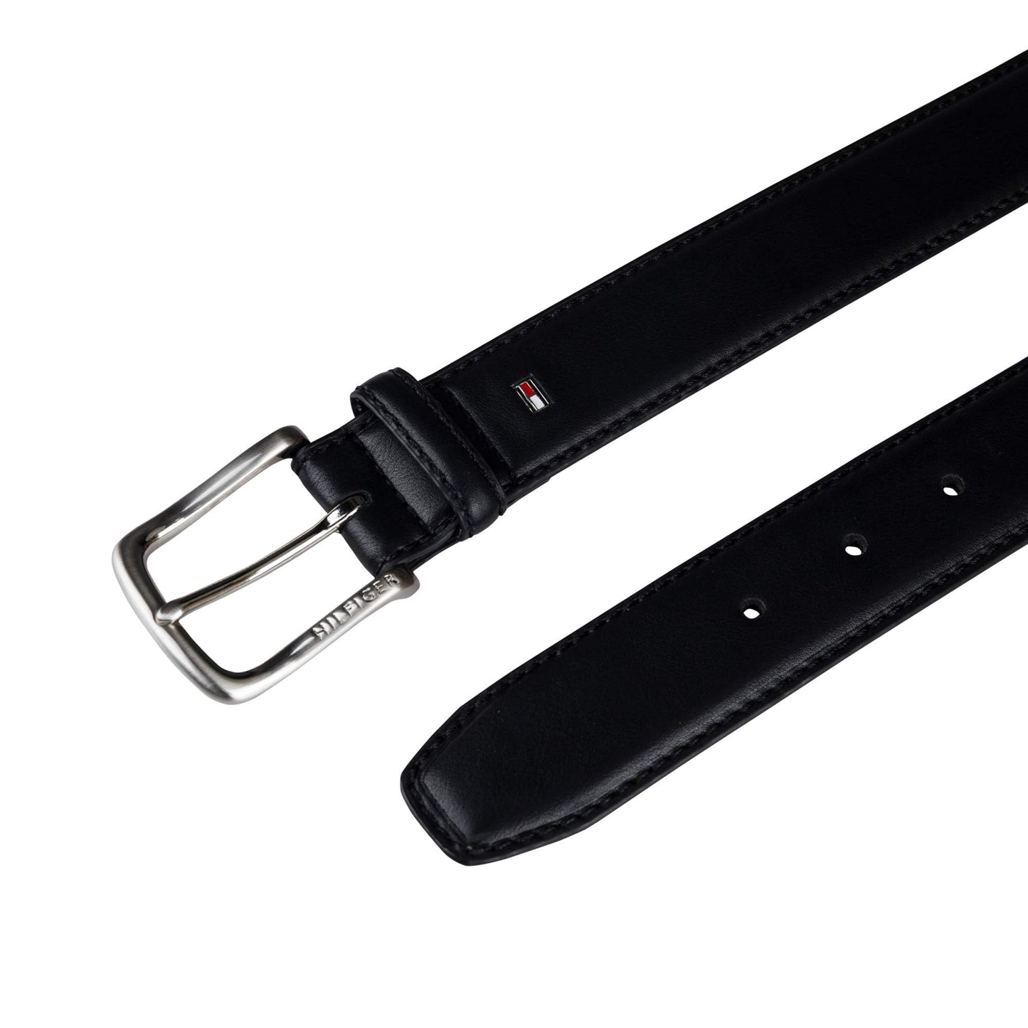 Tommy Hilfiger Men's Casual Belt, Black logo, 34