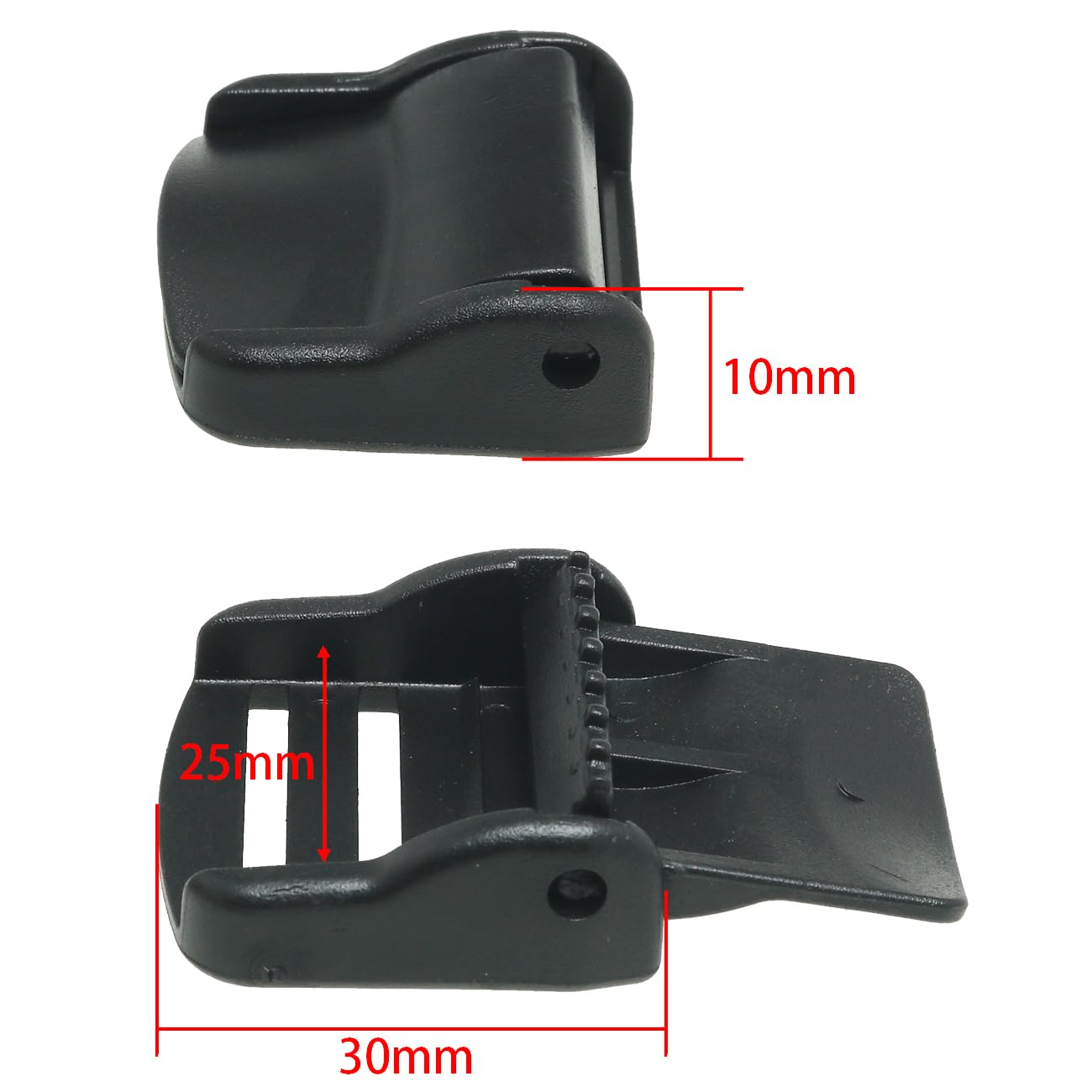 FMHXG 12PCS Snap Buckle Weave Straps with D Ring Buckle 2.5CM Adjustable Plastic Lock Lever Fastener for Collar Suspenders Belt Braces Outdoor Survival Tactical Paratrooper Accessories