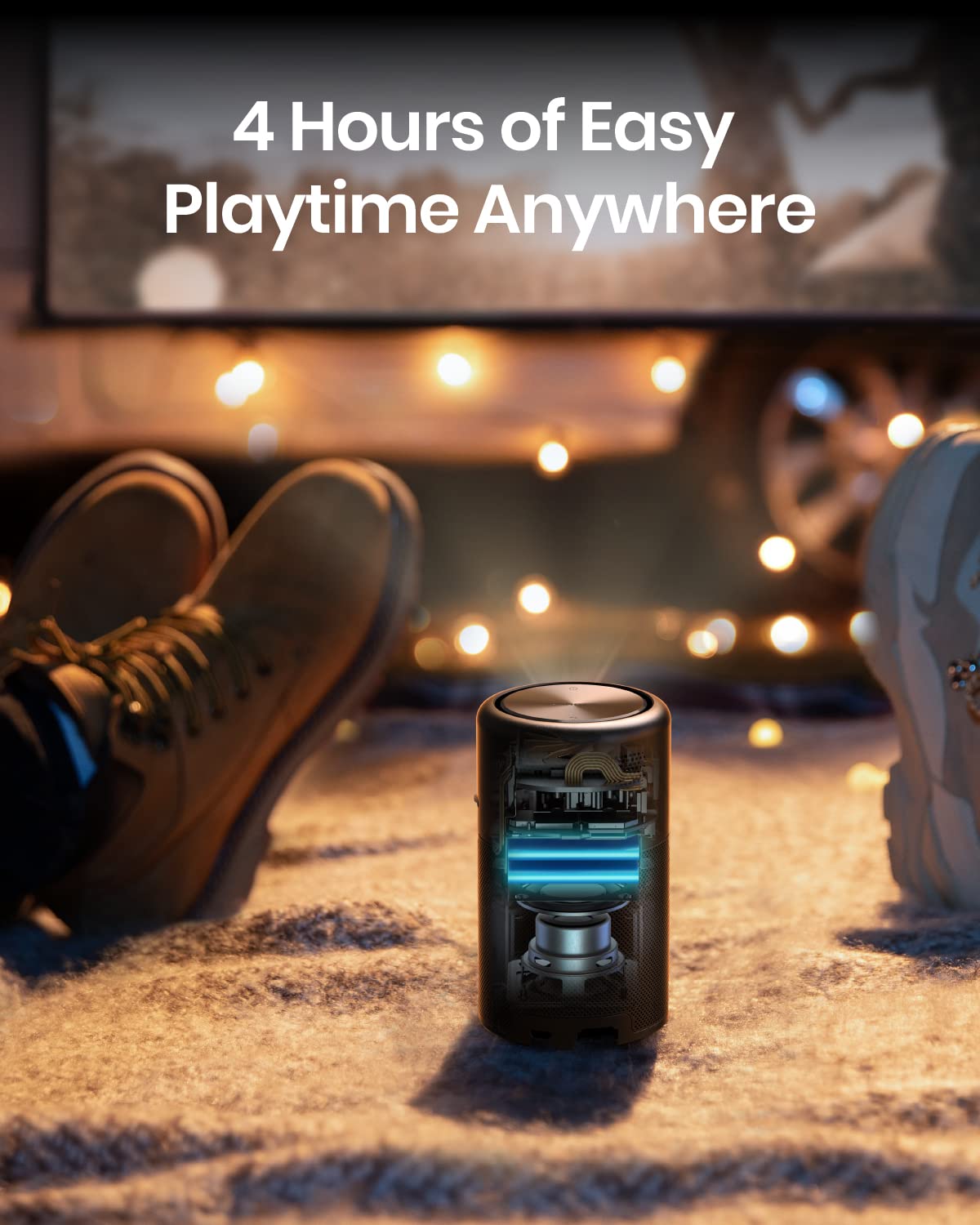 Anker NEBULA Capsule, Smart Wi-Fi Mini Projector, 100 ANSI Lumen Portable Projector, 360° Speaker, Movie Projector, 100 Inch Picture, 4Hr Video Playtime for Inside and Outside, Watch Anywhere