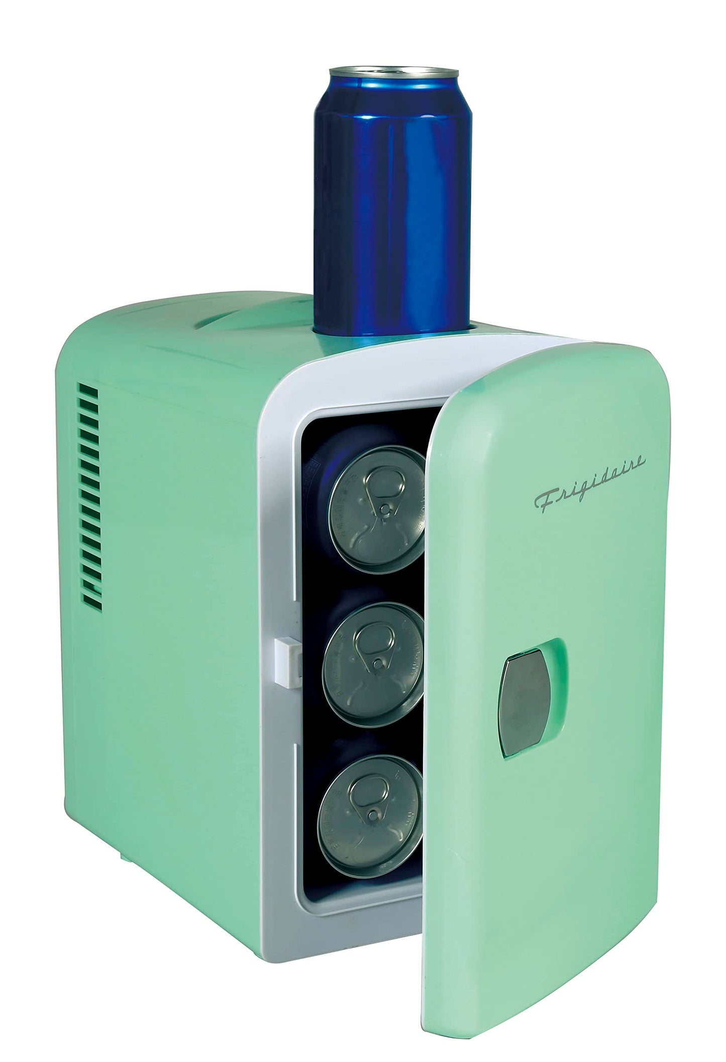 Frigidaire Mini Portable Compact Personal Fridge Cooler, 4 Liter Capacity Chills Six 12 oz Cans, 100% Freon-Free & Eco Friendly, Includes Plugs for Home Outlet & 12V Car Charger - Mint