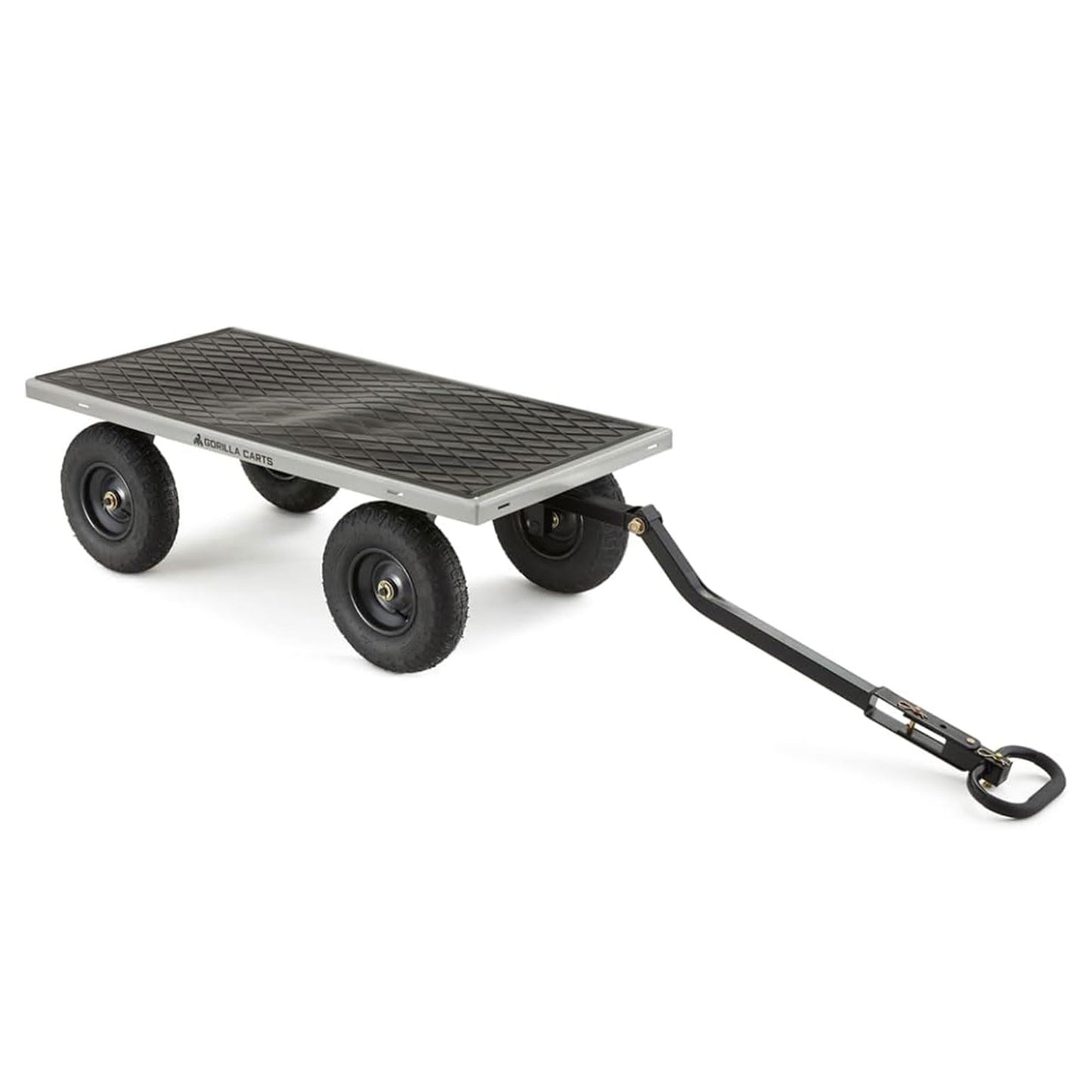 Gorilla Carts 1000 Pound Capacity Heavy Duty Steel Mesh Versatile Utility Wagon Cart with Easy Grip Handle for Outdoor Hauling and Gardening, Gray