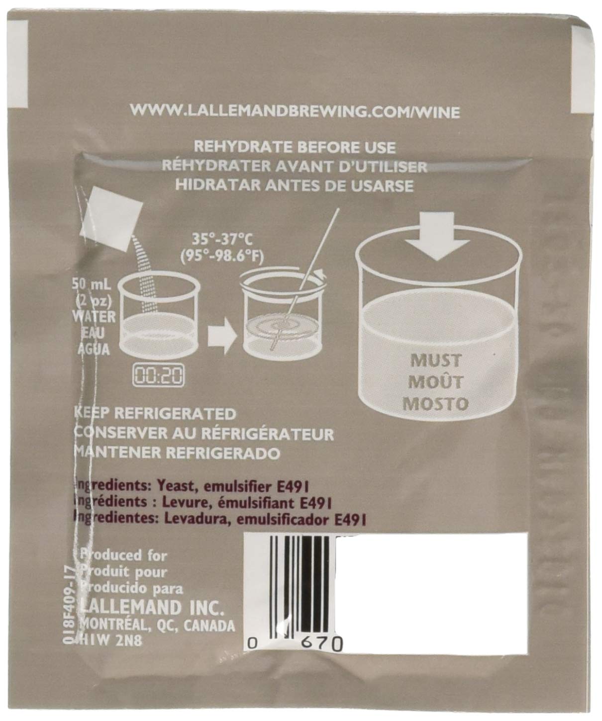 SocalHomeBrew Ec-1118 Saccharomyces Bayanus 3 (5 G. Pouchs)