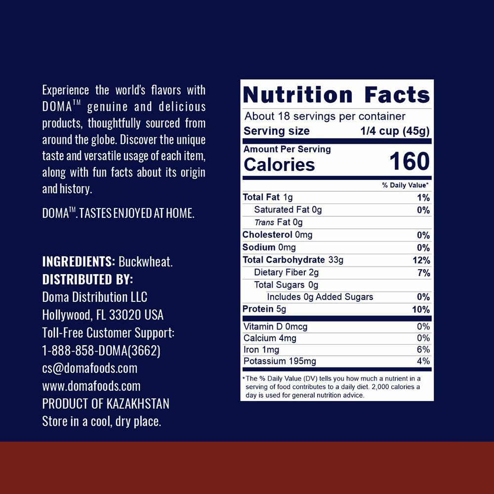 DOMA Buckwheat Groats 3.52lb (2x1.76lb) – Gluten-Free, Whole Grain Superfood for Side Dishes, Porridge, Kasha, Non-GMO, Premium Quality Grains