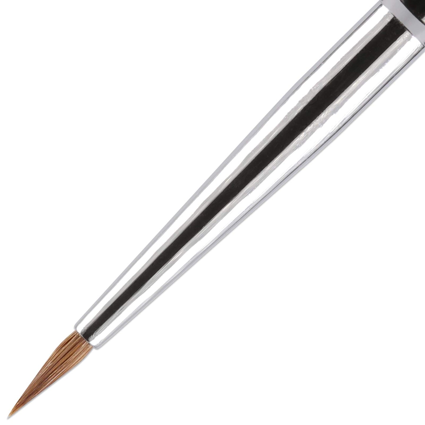 PANA Kolinsky 3D Acrylic Nail Brushes with Liquid Glitter Handle - For Professional Acrylic Powder Liquid Manicure Pedicure (Silver Color, Size #2)