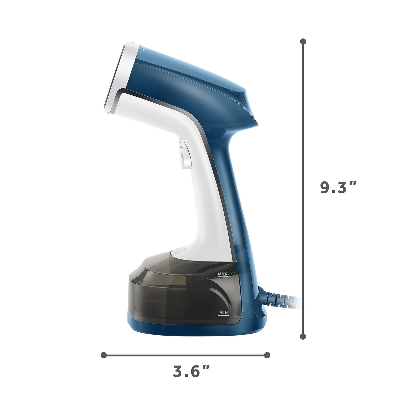 Sunbeam 1200W Steam Burst Handheld Steamer for Clothes, Dual Steam Settings, 30-Second Fast Head-Up, Bristle Brush Attachment, White and Blue Finish