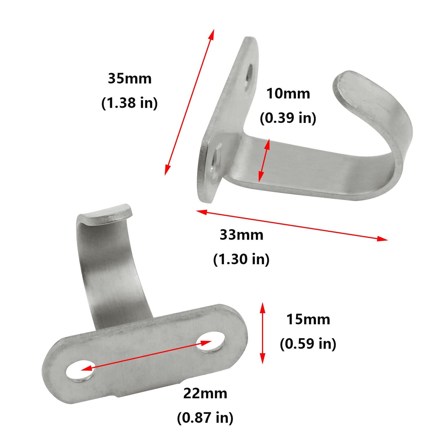 Antrader 6-Pack Stainless Steel Screws Mount Ceiling Hooks, Under-Shelf Coat Hook, Towel/Robe Clothes Hook Hanger for Bathroom Kitchen Cabinet