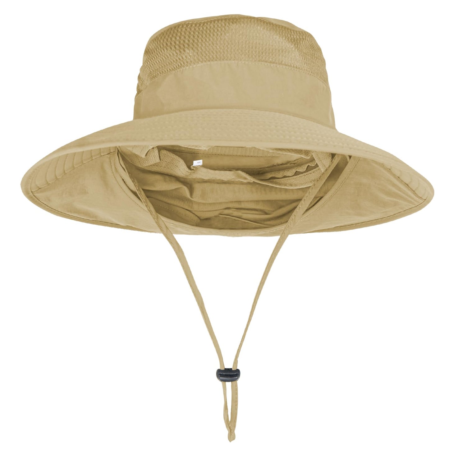 Sun Hats for Men Women Fishing Hat UPF 50+ Breathable Wide Brim Bucket Hats Summer UV Protection Safari Hat with Neck Flap Khaki