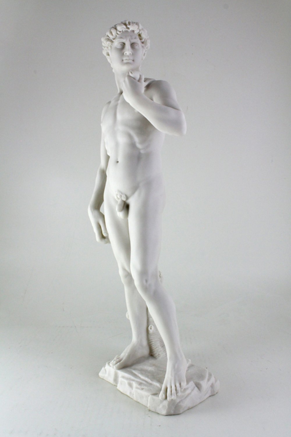 Top Collection Large 19.75 Inch Tall Michelangelo's David Statue Sculpture. Premium Resin - White Marble Finish. Ships Immediately.