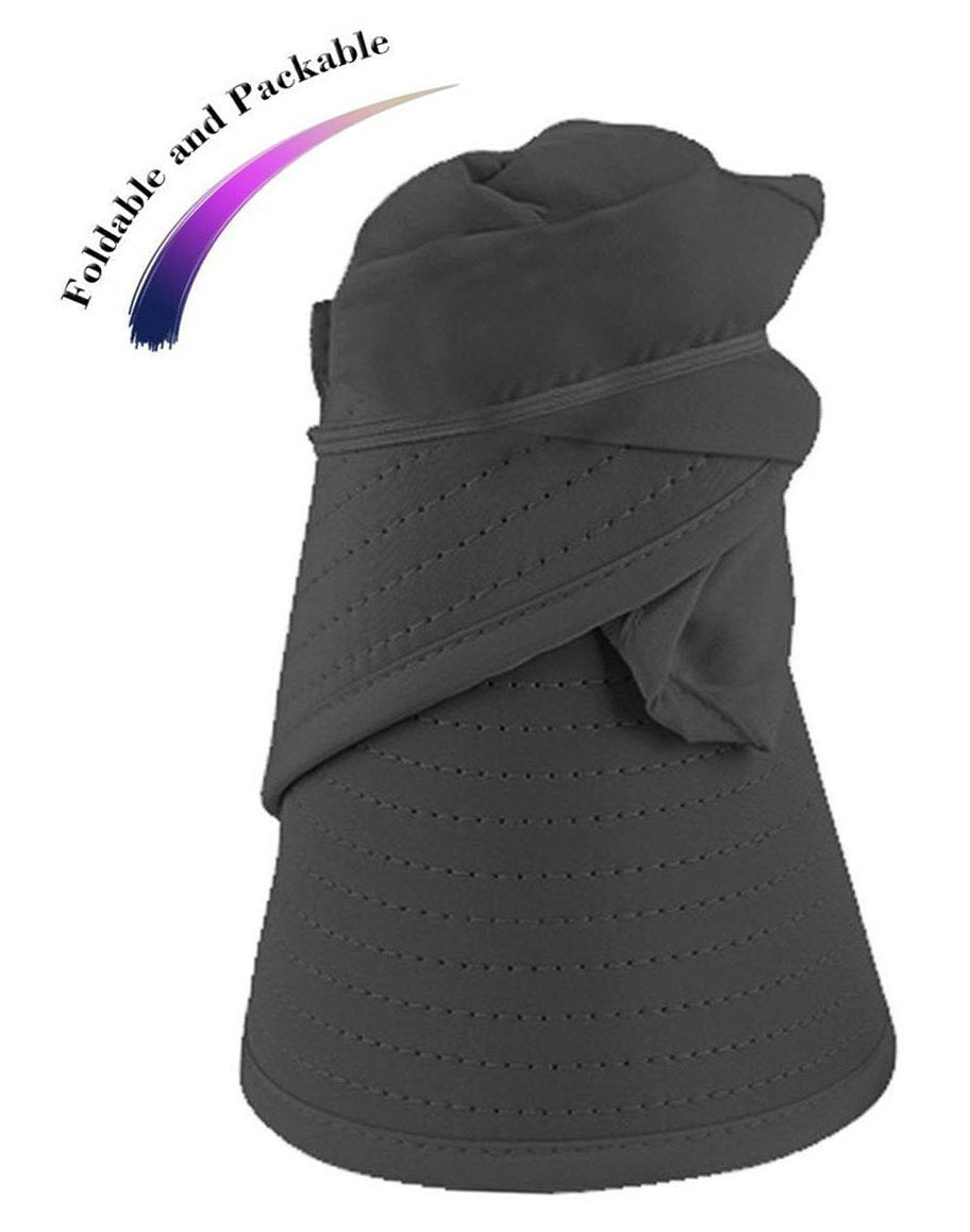 HINDAWI Sun Hats for Women Wide Brim Sun Hat UV Protection Visor Floppy Beach Packable Caps Grey