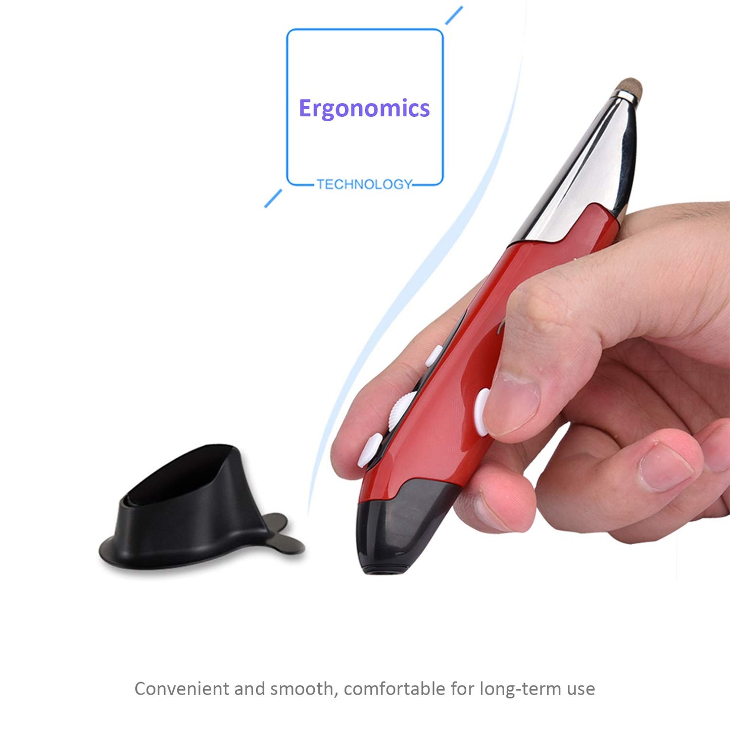 2020 Upgrade Wireless Optical Pocket Pen Mouse with Stylus Function, Promi 2.4G USB Digital Optical Pen Mouse, Adjustable 800/1200/1600 DPI Ergonomic