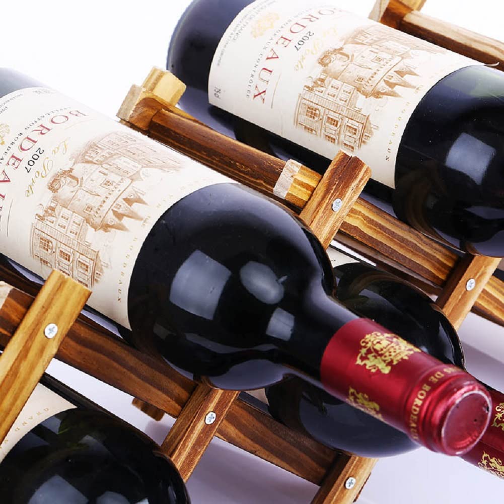 Callenbach Wine Rack Countertop, Wine Bottle Holder Table Wine Racks Freestanding Floor, Wooden Foldable 10 Bottles Wine Storage for Wine Cabinet, Home Kitchen, Dining Room, Pantry, Wine Cellar, Bar