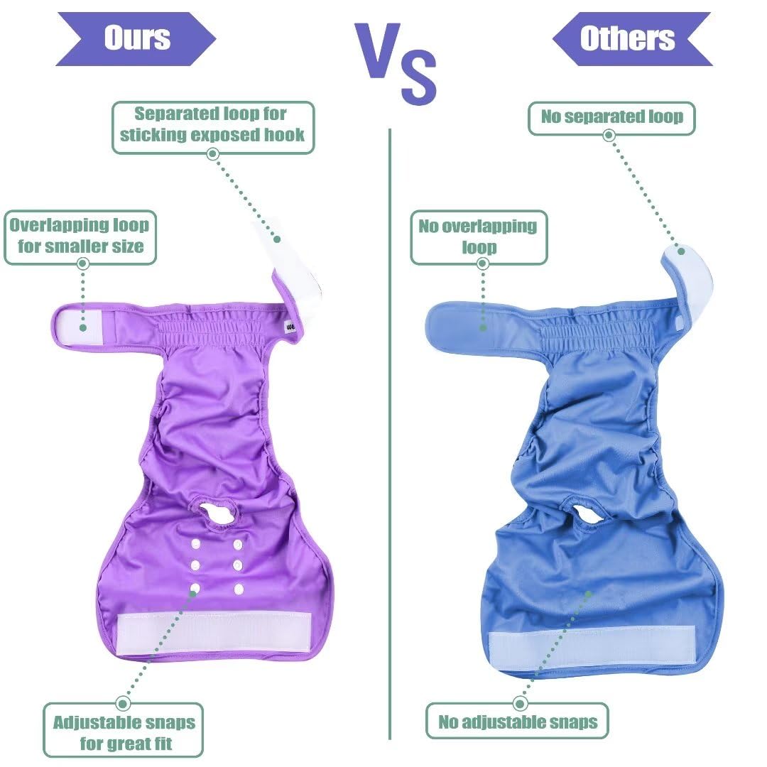 wegreeco Washable Reusable Premium Female Dog Diapers, Small Medium Large Size,for Female Dog, Pack of 3,Small Dog Doggie Puppy & Doggy Diapers Female,Dog Period Panties Diapers Female in Heat