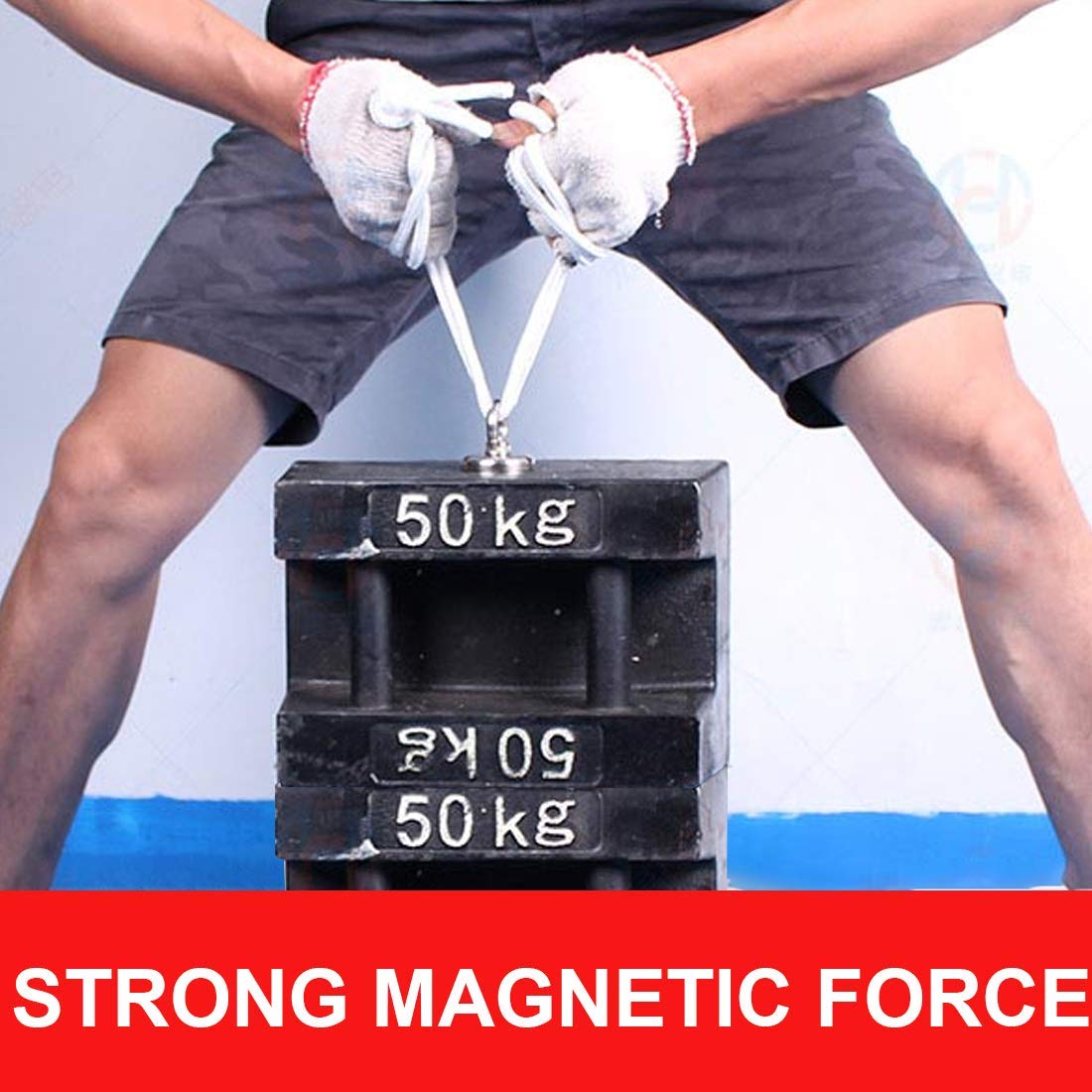 Magnet Fishing with 500Lbs(227Kg) Fishing Magnets with Rope - Includes Pulling Force Fishing Magnet,20m (65 Foot) Durable Rope with Two Carabiner, Non-Slip Protective Gloves & Threadlocker