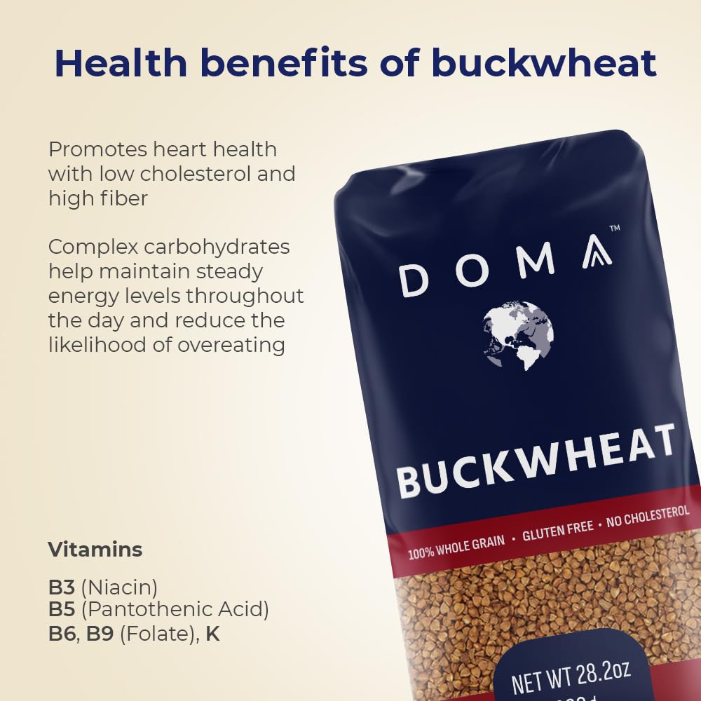 DOMA Buckwheat Groats 3.52lb (2x1.76lb) – Gluten-Free, Whole Grain Superfood for Side Dishes, Porridge, Kasha, Non-GMO, Premium Quality Grains