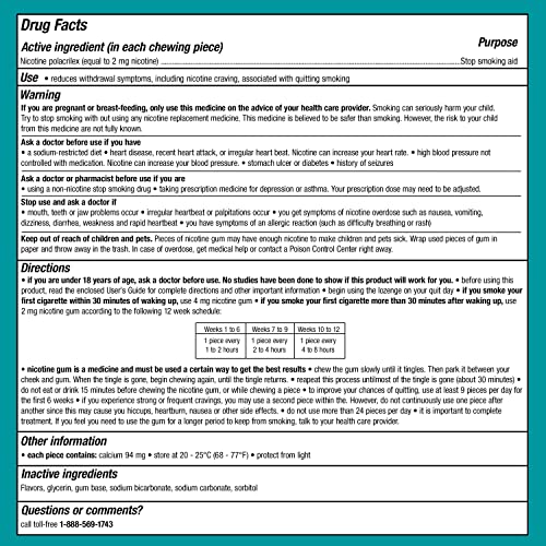 Nicorette 2mg Nicotine Gum to Quit Smoking , Unflavored, Original, 170 Count