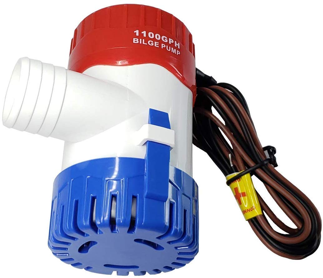 Submersible Boat Bilge Water Pump 12v 1100gph Non-Automatic Marine Electric Bilge Pump for Ponds, Pools, Spas Silent, Boat Caravan RV Submersible