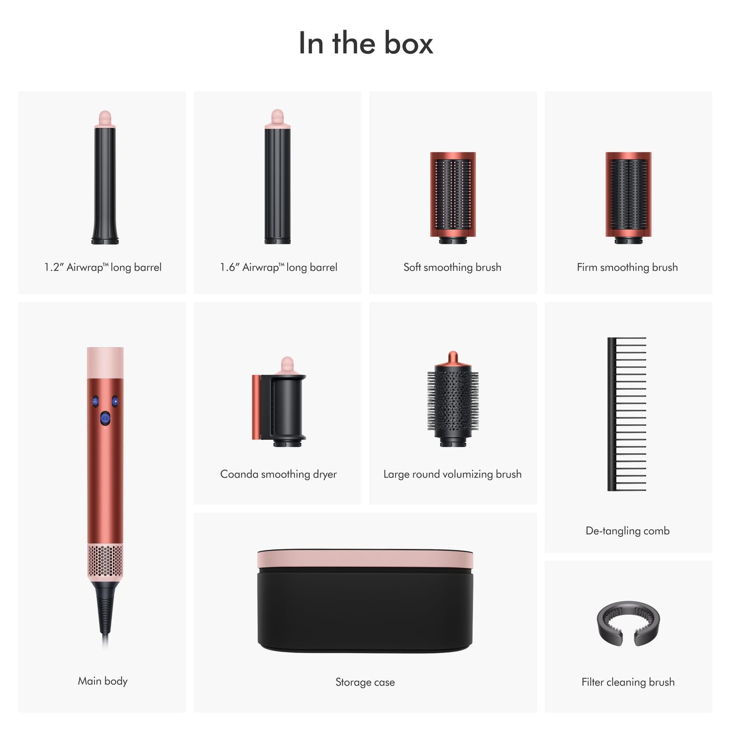 Dyson Special edition Airwrap™ Complete long multi-styler in Strawberry bronze and blush pink with Detangling comb