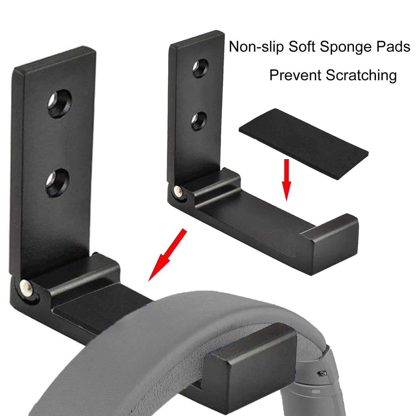 Latomex Folding Coat Hooks, Foldable Wall Hooks for Hanging Aluminum Alloy Cloth Hanger Coat Hanger Headphones Holder Headset Wall Hanger Hook- Pack of 4