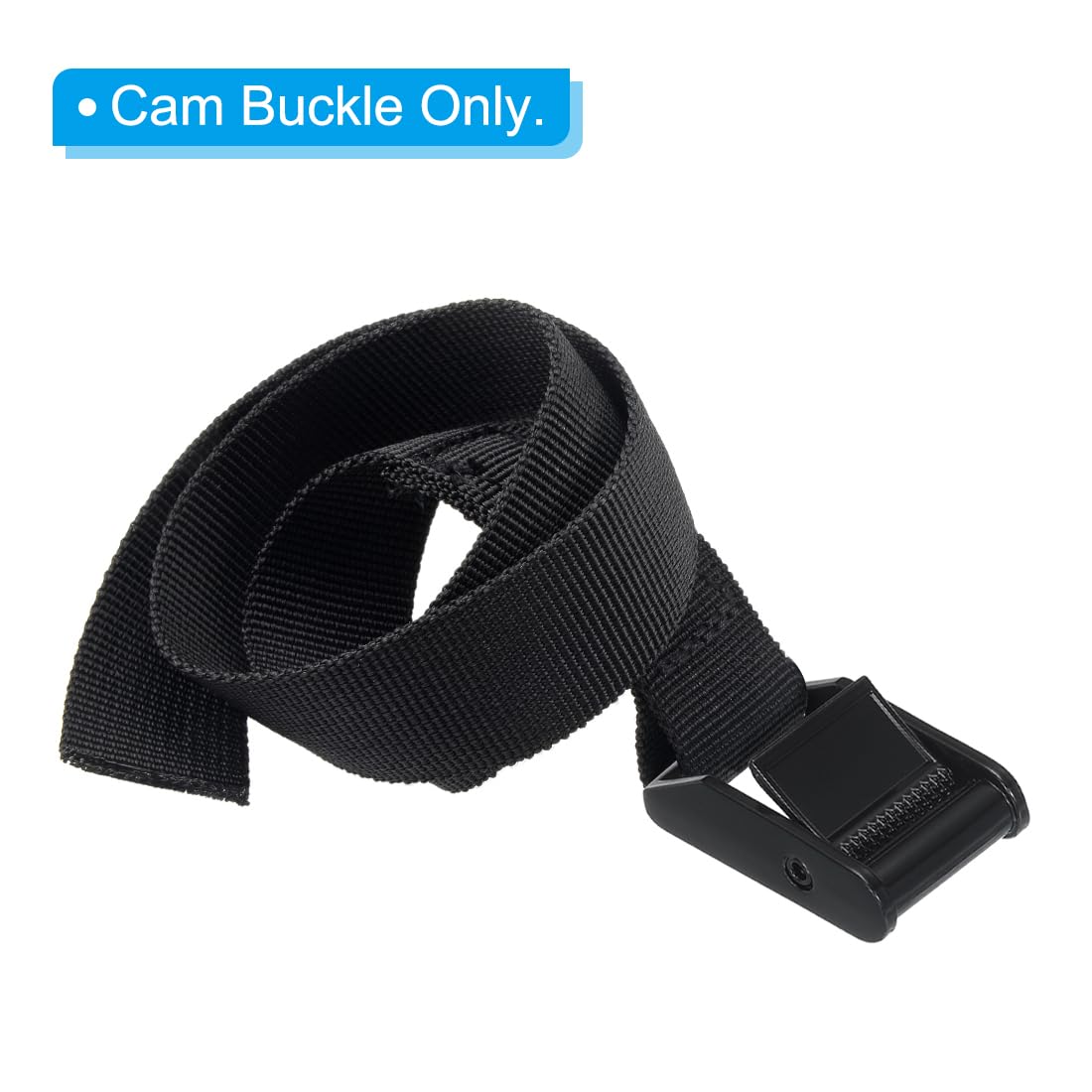 PATIKIL Cam Buckle, 5 Pack Metal Press Lock Fasteners 1.34" for 3/4" 19mm Tie Down Webbing Strap, Black