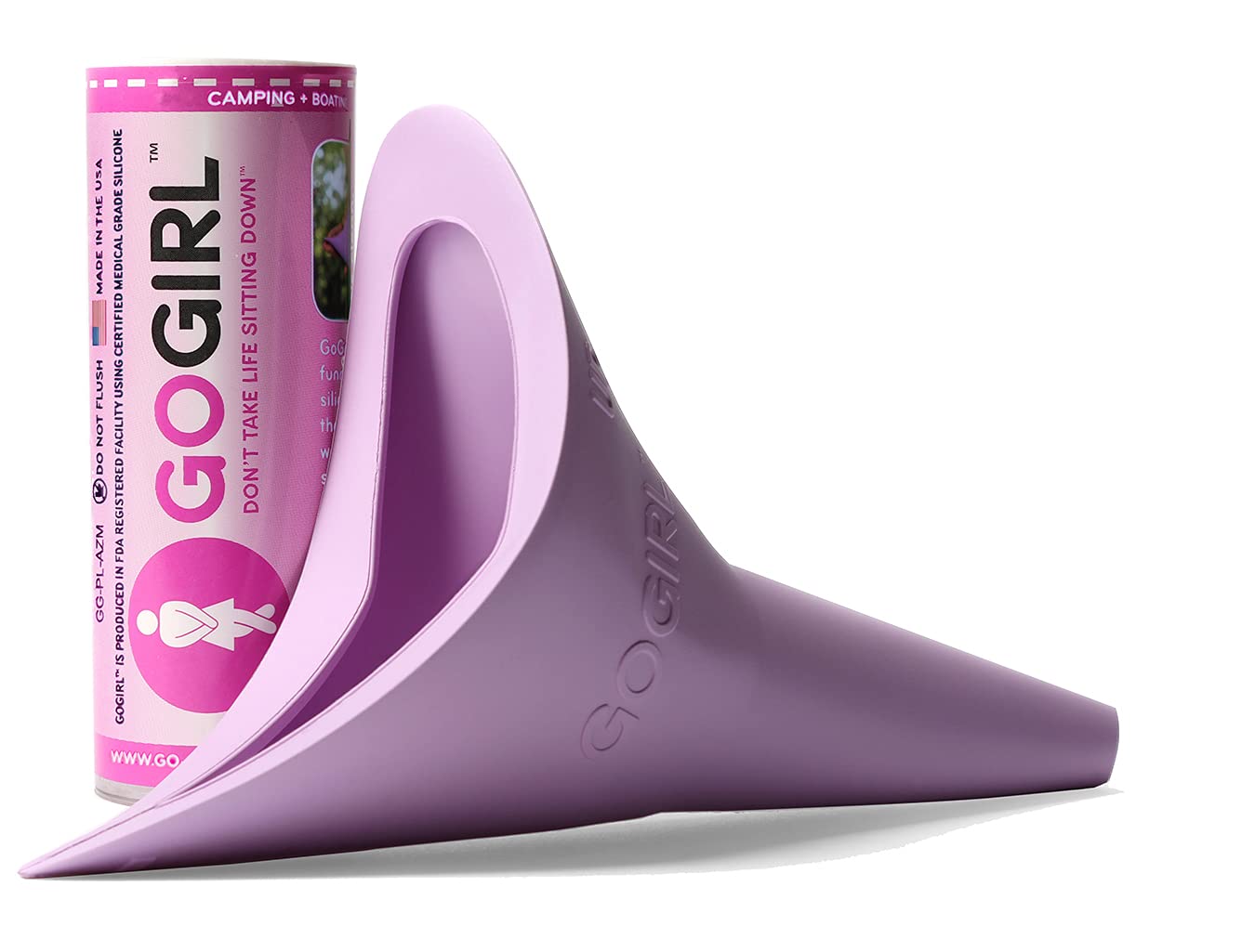 GoGirl Female Urination Device (FUD) - #1 FUD Made in The USA. Pee Standing Up! Portable Female Urinal for Women, Soft, Flexible, Reusable, Pee Funnel Medical-Grade Silicone (Pink)