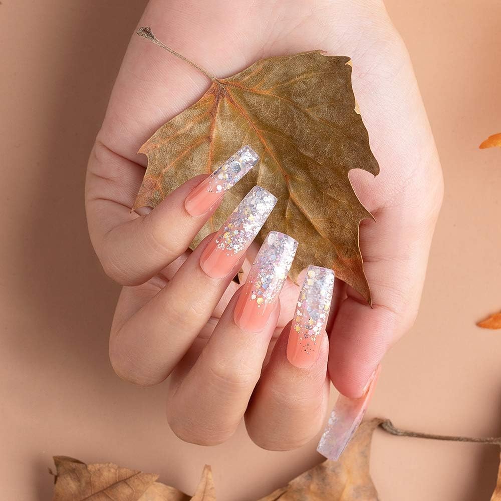 Beetles Poly Nail Gel Extension Gel Kit Builder Nail Neutral Gel, Clear Nude Poly Extension Gel Nail Art Design Extension Gel Nail Salon All-in-One French Kit DIY at Home Gifts for Her