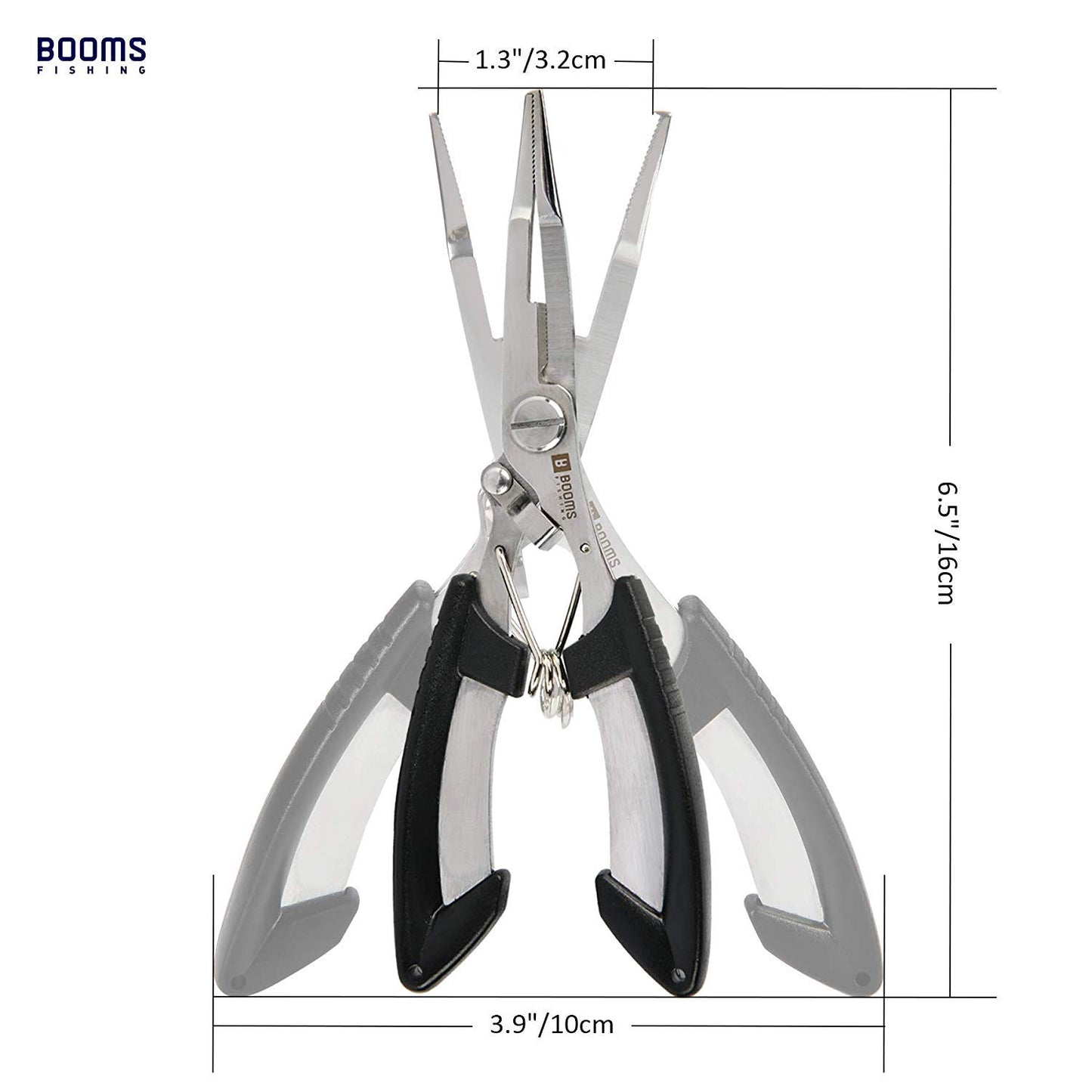 Booms Fishing H01 Small Fishing Pliers Scissors, Lightweight Stainless Steel Fishing Tools, Fishing Pliers for Freshwater