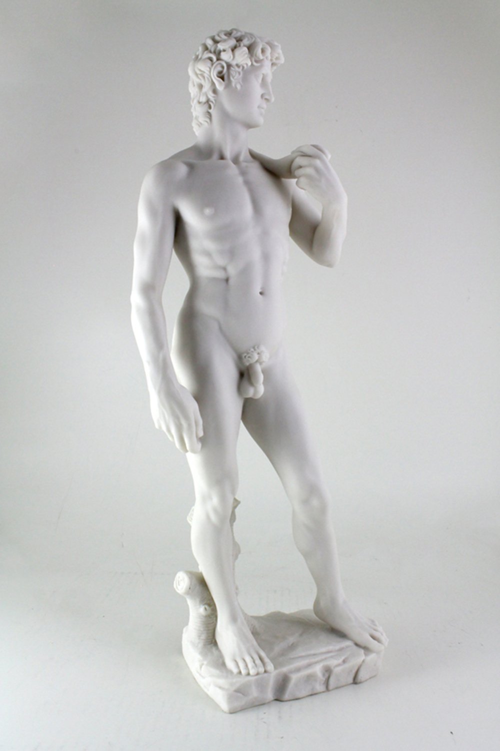 Top Collection Large 19.75 Inch Tall Michelangelo's David Statue Sculpture. Premium Resin - White Marble Finish. Ships Immediately.