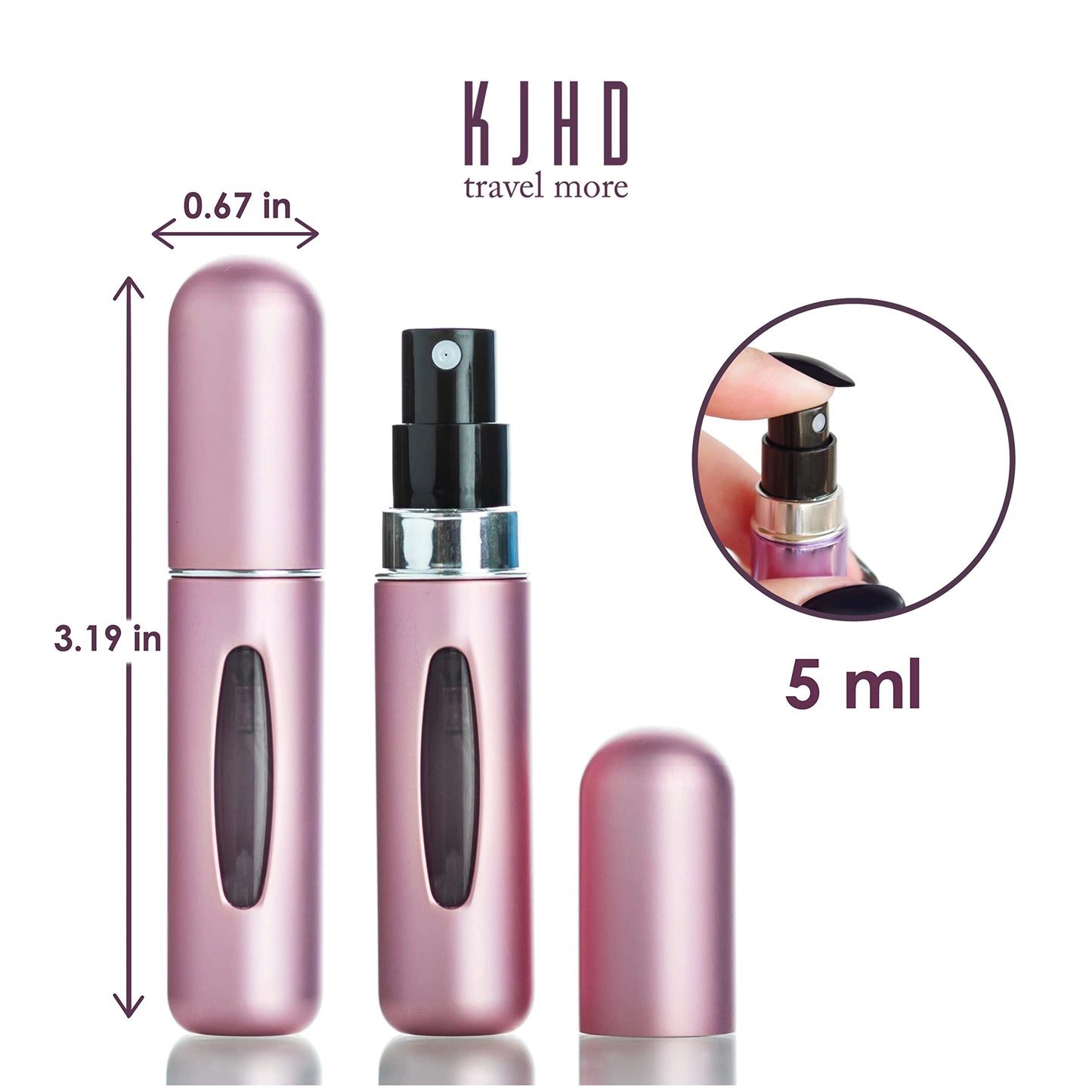 KJHD Mini Refillable Perfume Atomizer Bottles: Portable Travel - Size Spray Sprayers for Cologne Perfumes - 4 Empty 5ml Bottles for Easy Refill