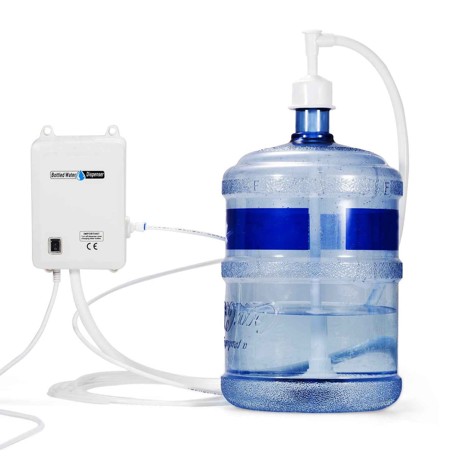 VEVOR Bottled Water Dispenser Pump System, 5 Gallon Dispensing System, Automatic Electric Water Dispenser, Single Inlet Water Jug Pump, Compatible Use with Coffee/Tea Machine, Refrigerator, Ice Maker