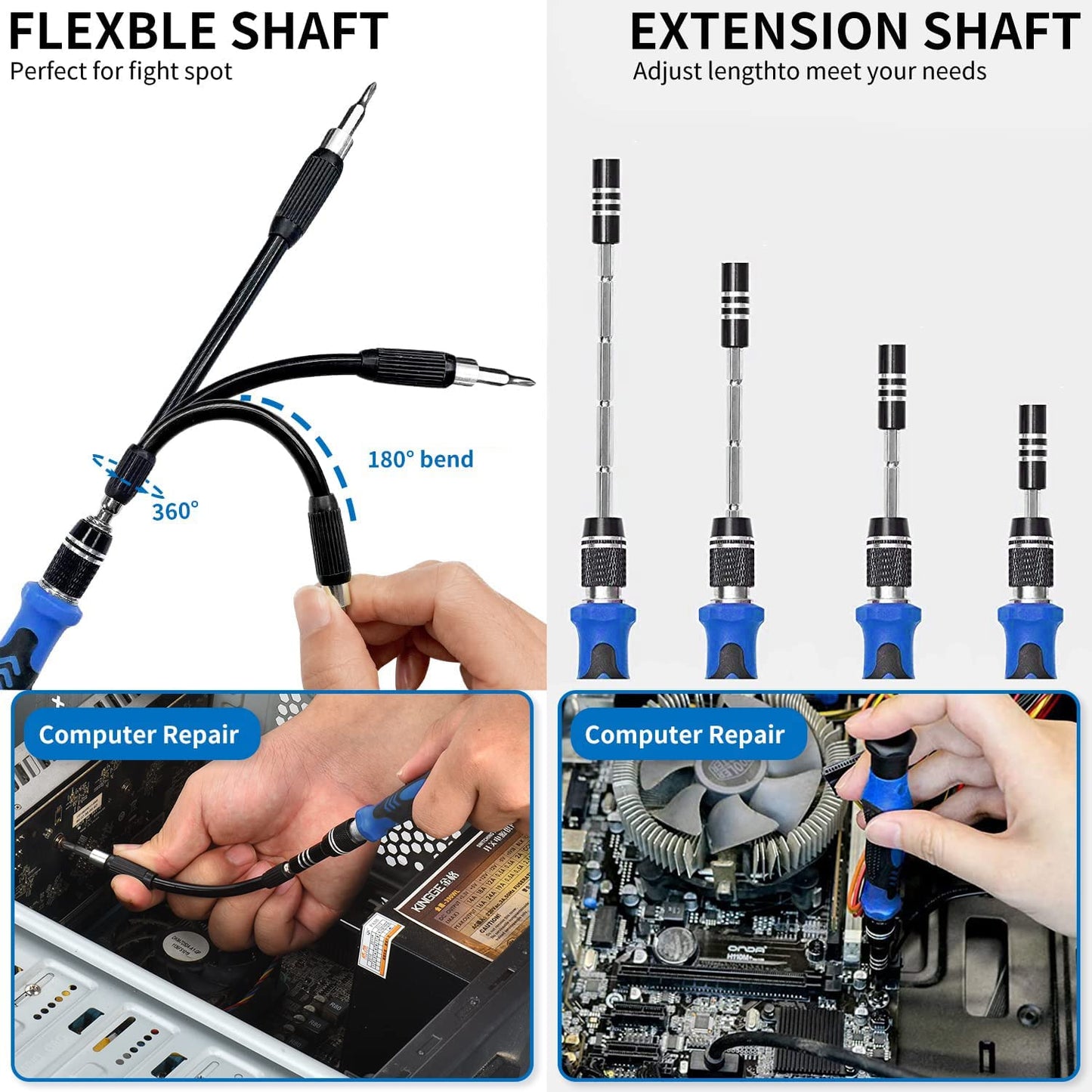80 IN 1 Professional Computer Repair Tool Kit, Precision Screwdriver Set with 56 Bits, Magnetic screwdriver set Compatible for Laptop, PC