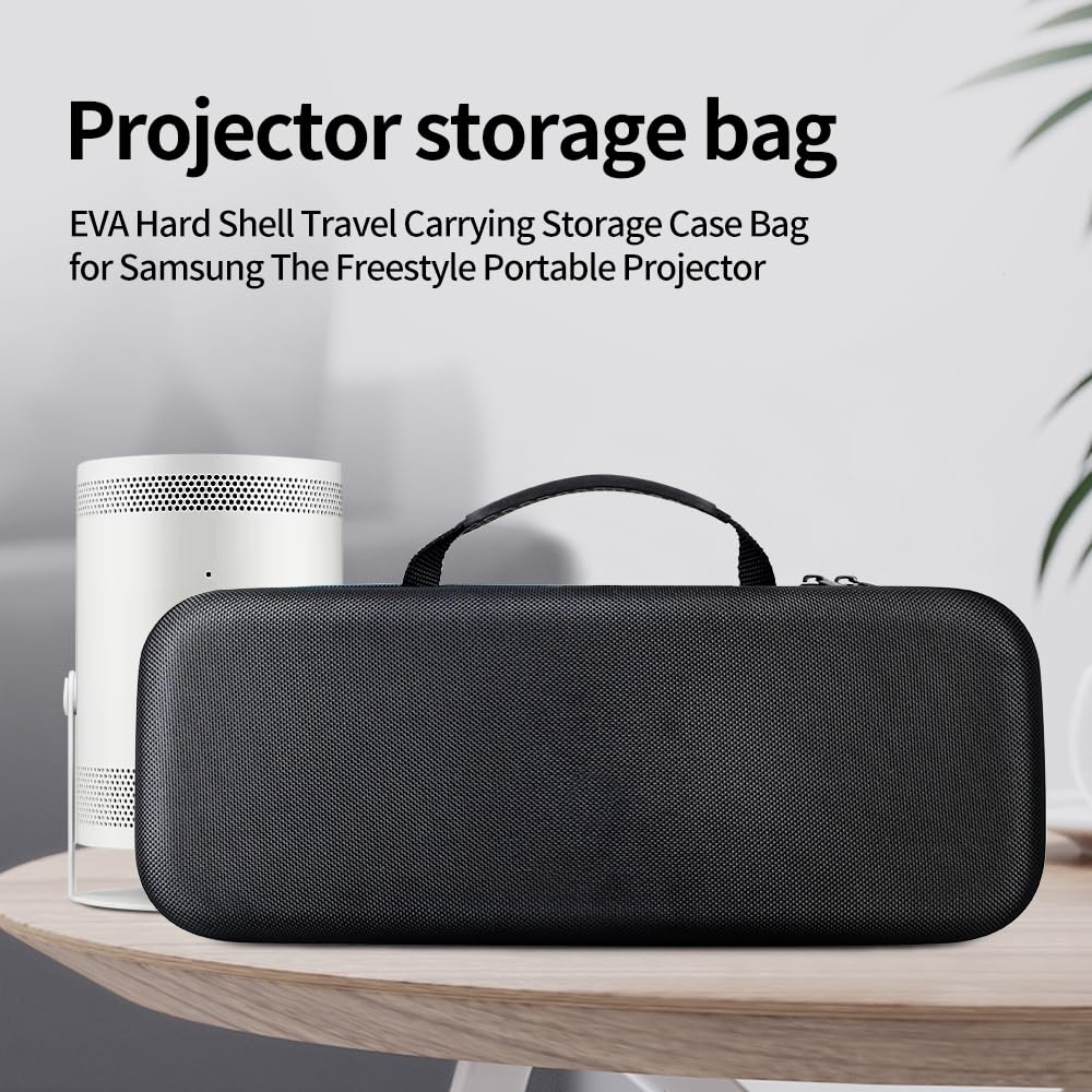 Case for Samsung The Freestyle Projector,EVA Hard Shell Travel Carrying Storage Case Bag for Samsung The Freestyle Portable Projector (Black)