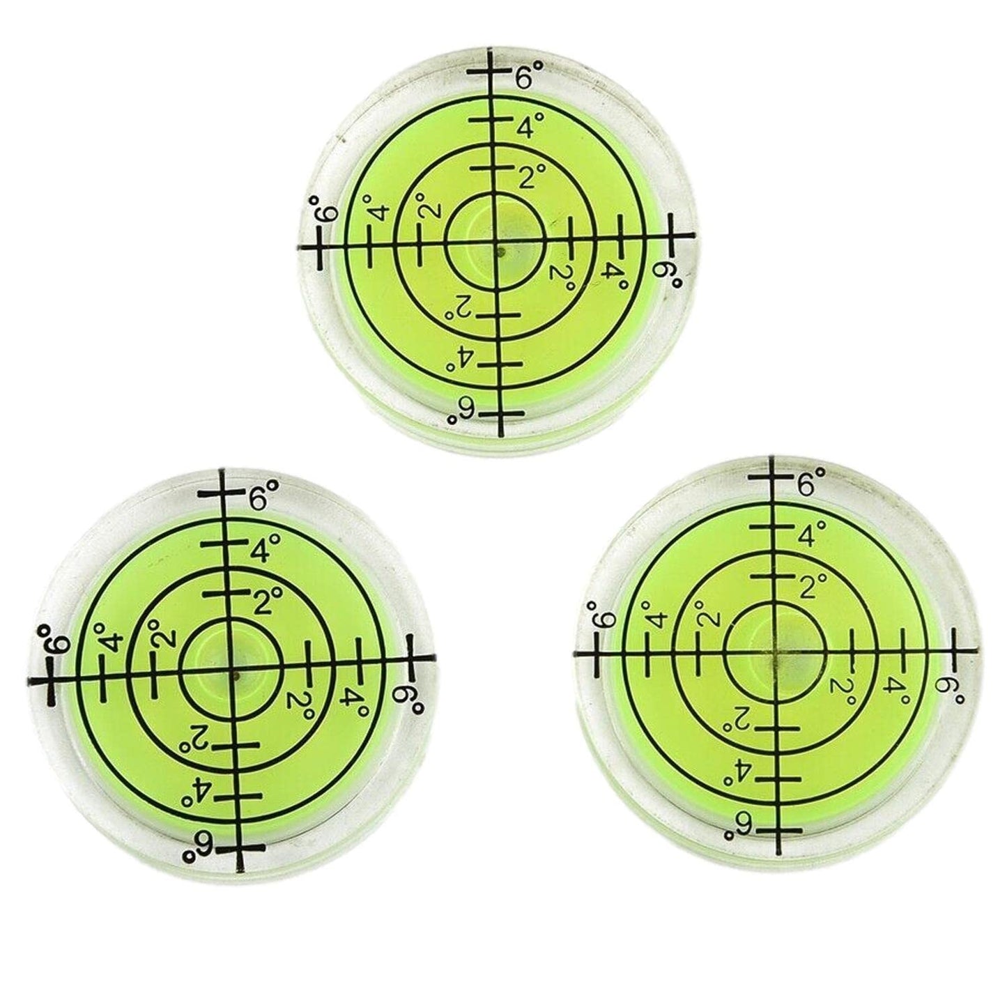 1-1/4" (32mm) Precision Bullseye Round Bubble Spirit Level - 3 Pack