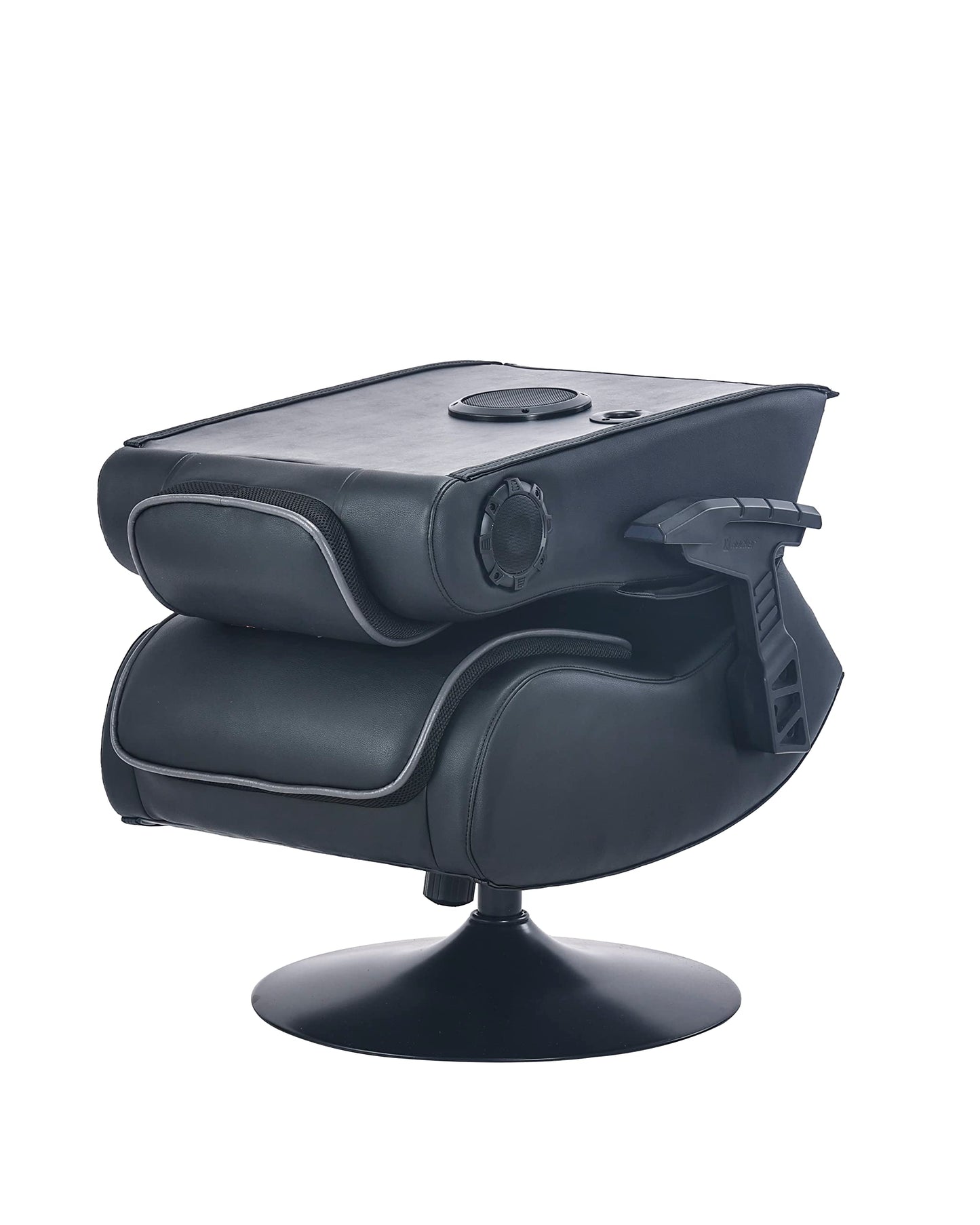 X Rocker Pro Lounging Video Gaming Pedestal Chair with Armrests, Built-In Audio & Vibration via Wireless Bluetooth, Foldable, Vegan Leather, 275 lbs Max, Black