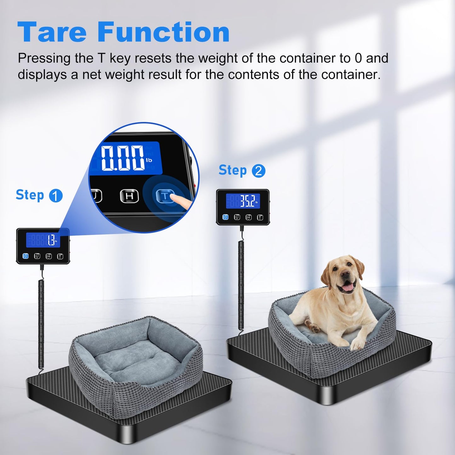 KUAIVO Shipping Scale, 440 lbs/0.35oz High Accurate Digital Postal Scale with Hold/Tare Function, Postage Scale for Packages, Luggage, Small Business, Home Use, Battery & Charging Cable Include