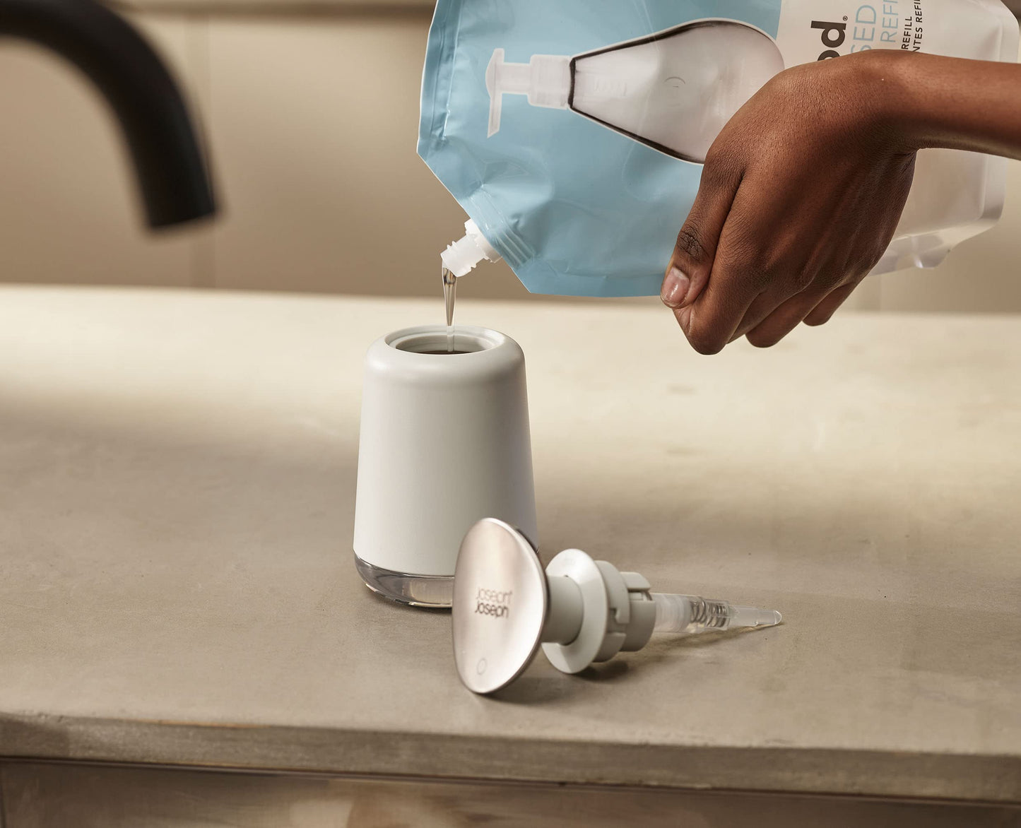 Joseph Joseph Soap Dispenser, Stone/Sage, One Size